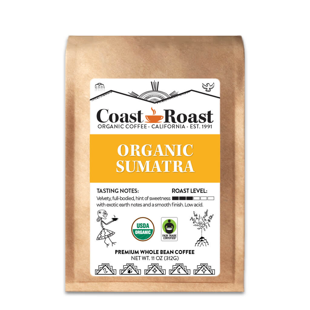 Organic Sumatra Whole Bean Coffee Single Origin - Coast Roast Organic Coffee
