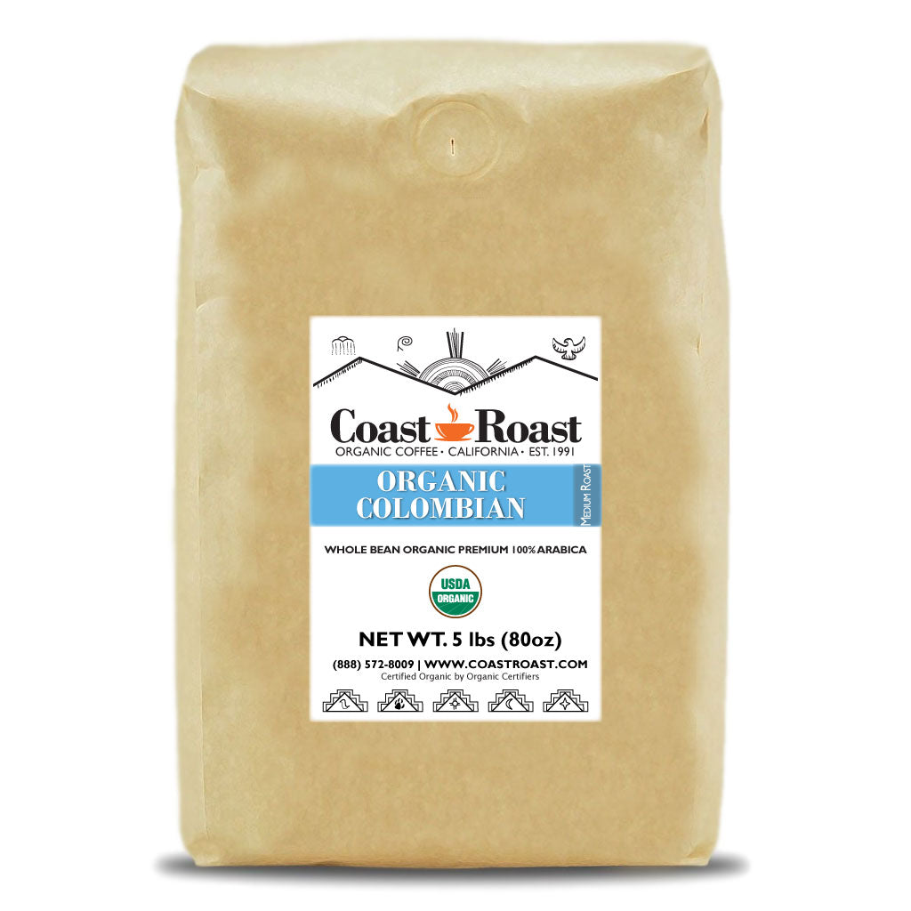 Organic Colombian Whole Bean Coffee Single Origin - Coast Roast Organic Coffee