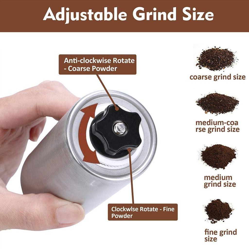 Stainless Steel Manual Coffee Grinder, 40g Portable Mill - Coast Roast Organic Coffee