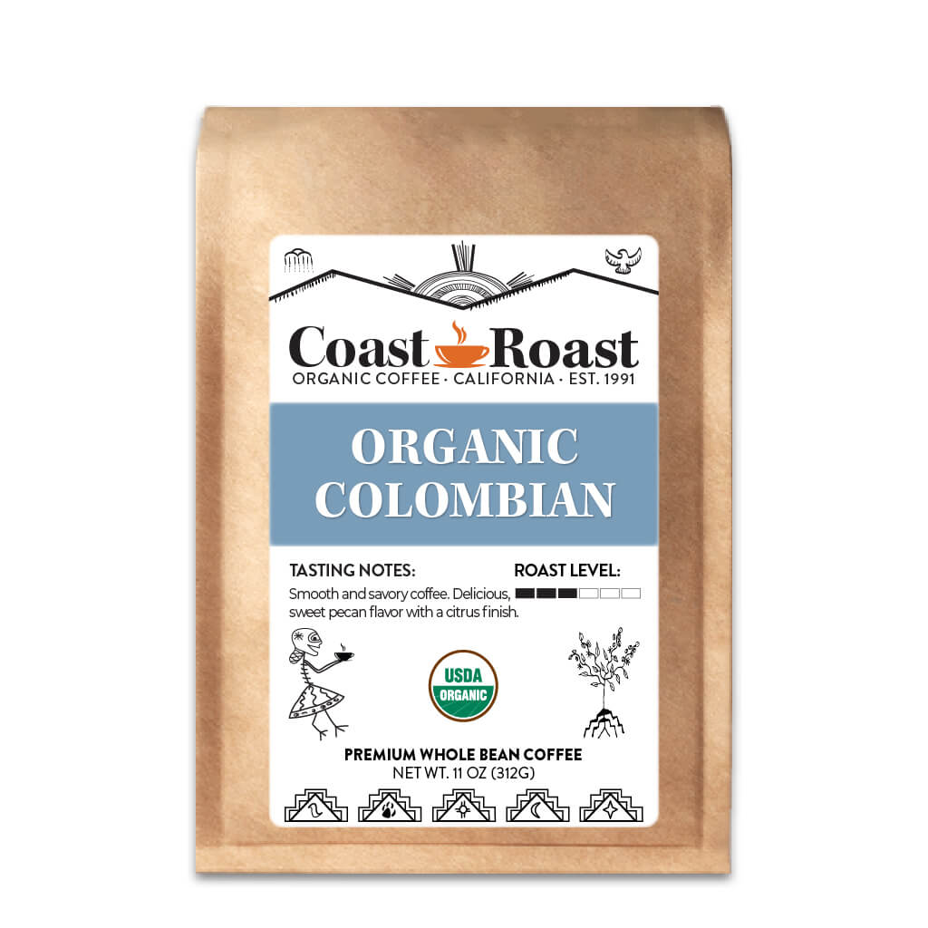 Organic Colombian Whole Bean Coffee Single Origin - Coast Roast Organic Coffee