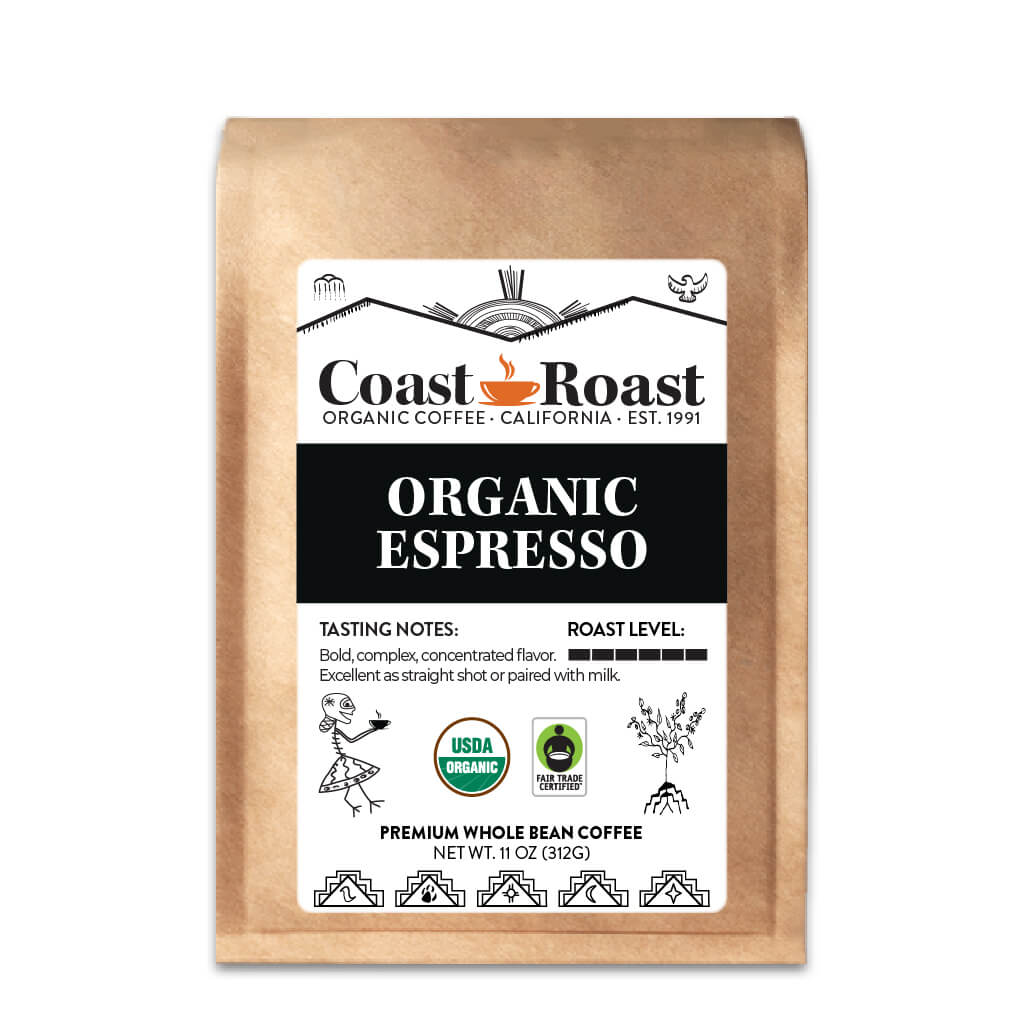 Organic Espresso Whole Bean Coffee - Coast Roast Organic Coffee