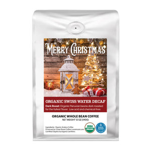 Merry Christmas Custom Label - Organic Whole Bean Coffee 12oz - Coast Roast Organic Coffee