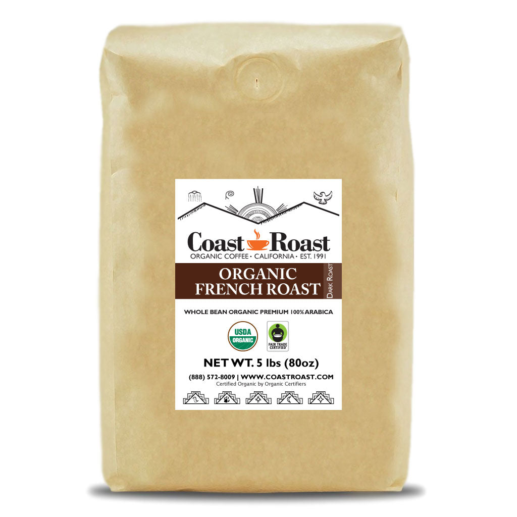 Organic French Roast Whole Bean Coffee - Coast Roast Organic Coffee