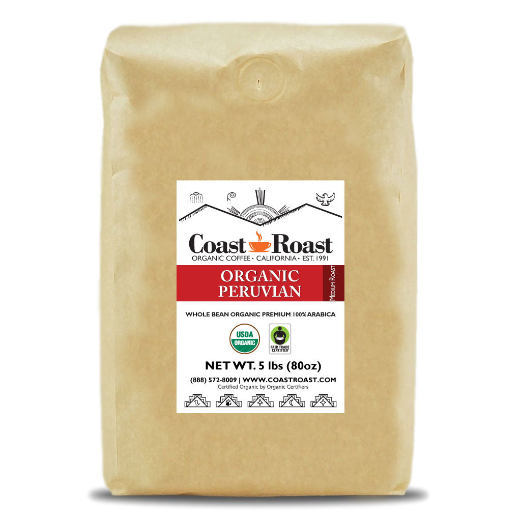 Organic Peruvian Whole Bean Coffee Single Origin - Coast Roast Organic Coffee