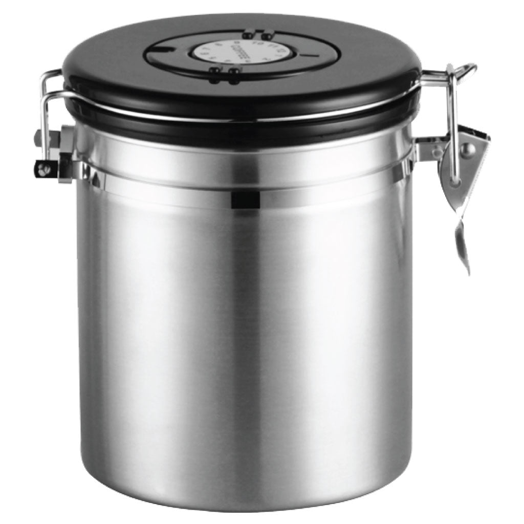 Coast Roast airtight coffee canister with freshness valve for organic whole bean coffee storage