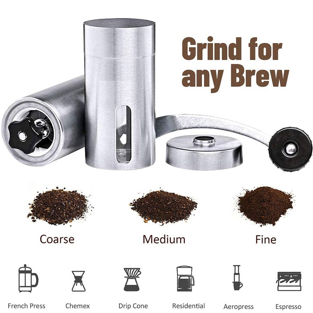Stainless Steel Manual Coffee Grinder, 40g Portable Mill - Coast Roast Organic Coffee