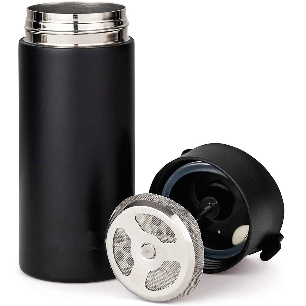 Travel Coffee Press - Portable French Press Coffee Maker with Vacuum Insulted Stainless Steel Tumbler - Coast Roast Organic Coffee